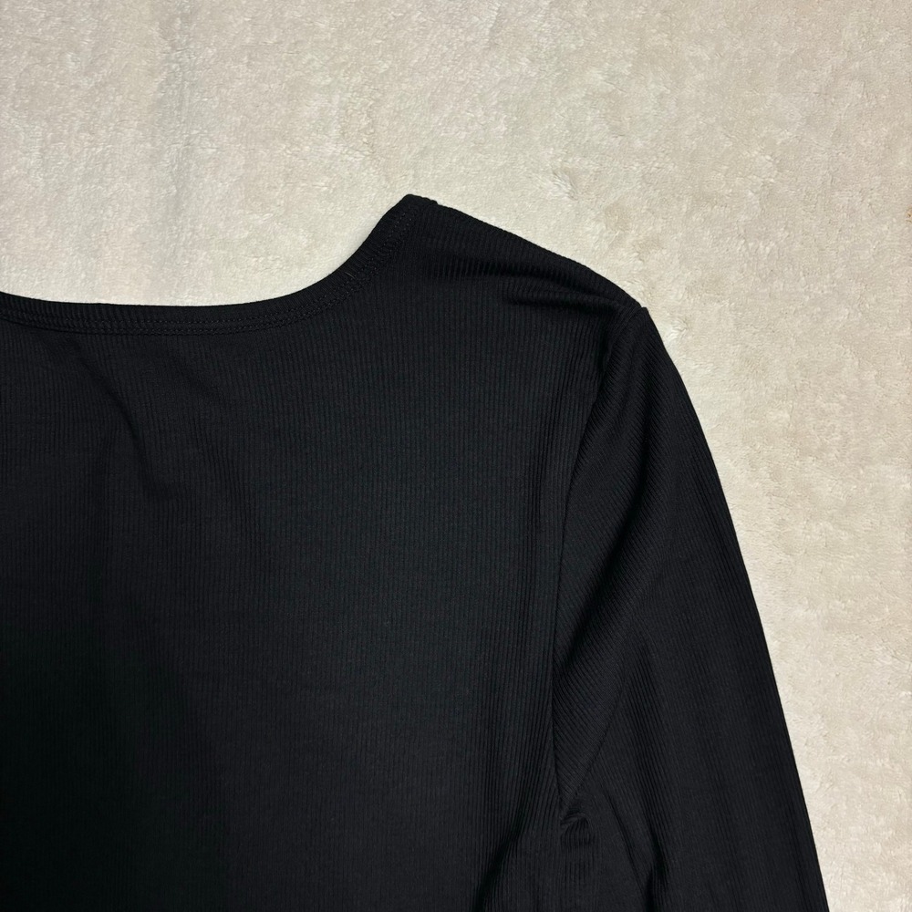 Vuori Womens Long Sleeve Cove Twist Tee Size XL Black Ribbed Athleisure VW1114 - Picture 8 of 12